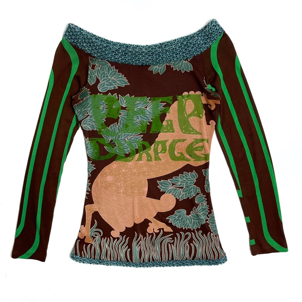 Custo Barcelona Long Sleeve Graphic Print Top